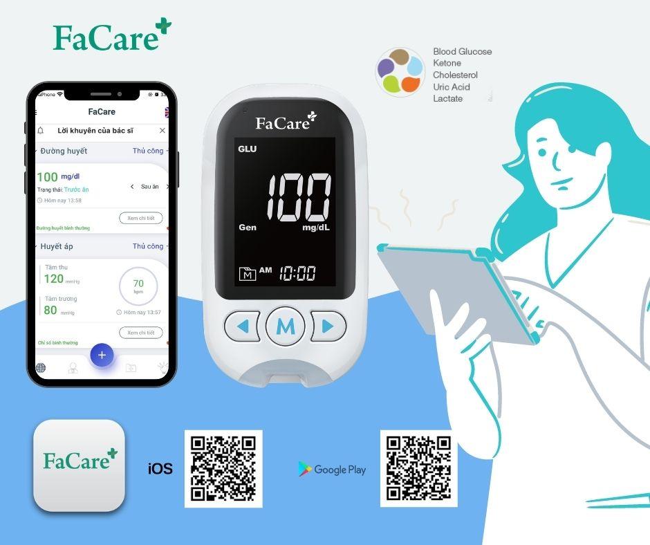 Máy đo đường huyết 5 trong 1 FaCare TD-4216&FC-M168 Bluetooth